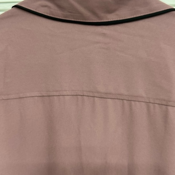 Express Purple Button Down w/Black Piping Sz Med Eclectic Grandpa City Girl - Picture 6 of 9